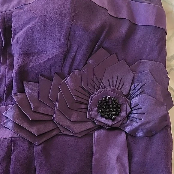 Sue Wong purple silk cocktail dress - Picture 5 of 8